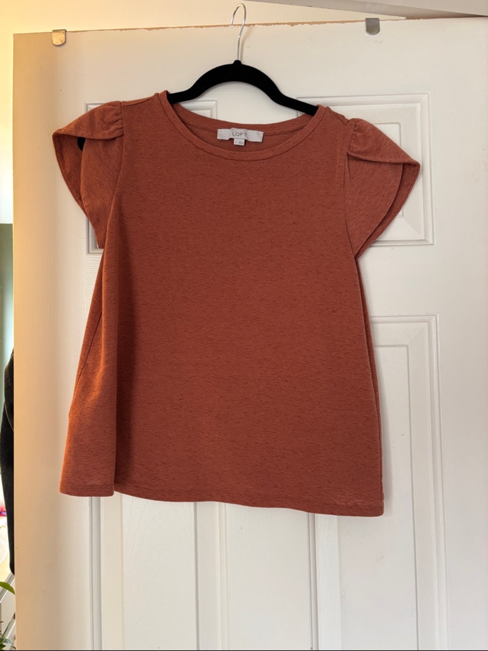 LOFT Rust Orange Flutter Sleeve Tee